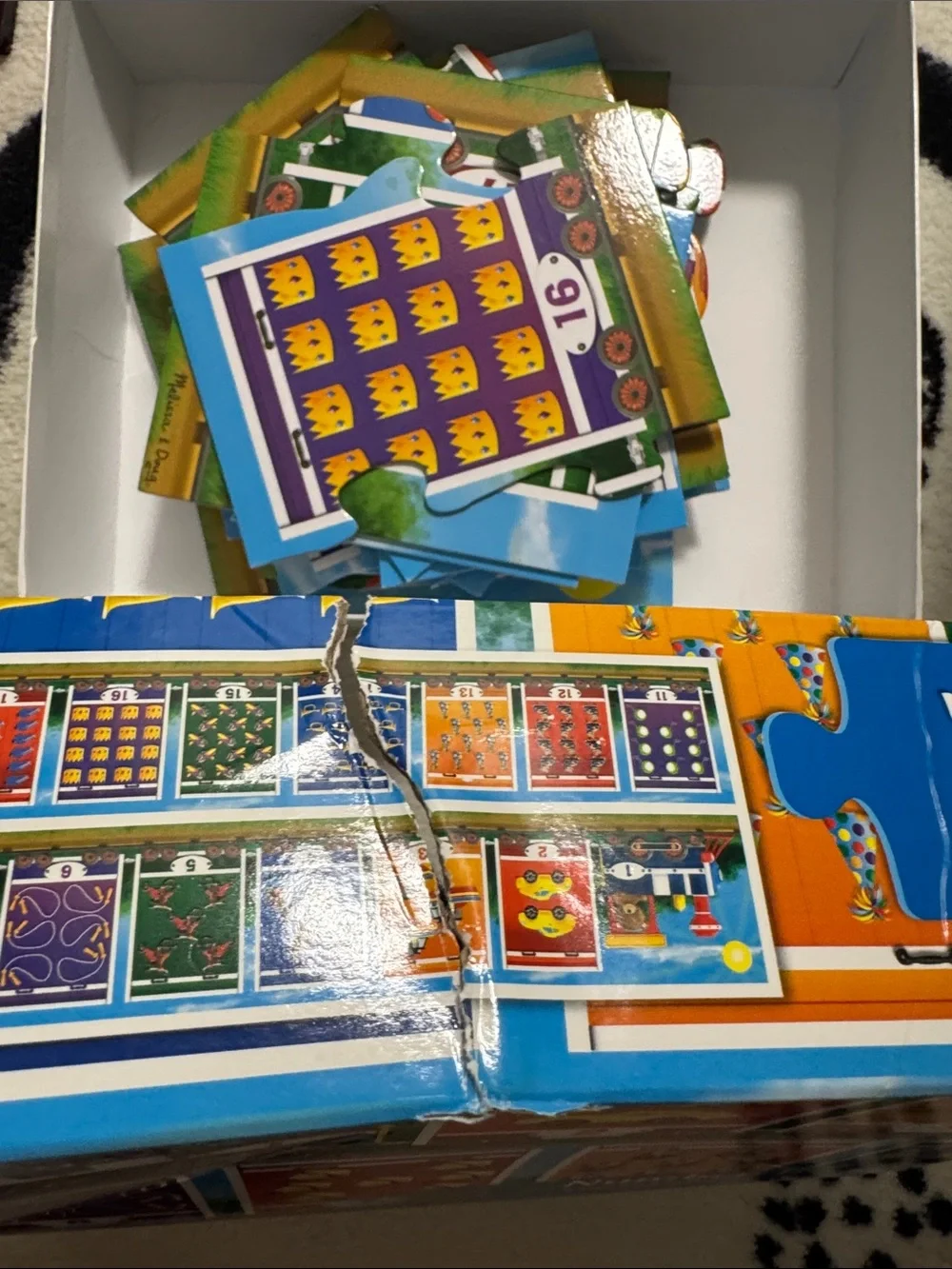 Melissa & Doug Number Train Floor Puzzle - Blue & Orange Multicolor